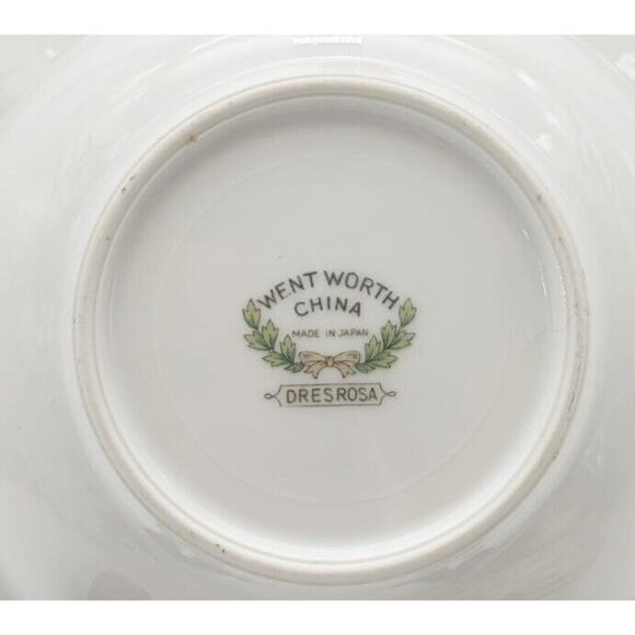 Wentworth Vtg China Dresrosa Floral Center & Trim Gold Bowls 5.5” Set of 4 - Picture 5 of 5